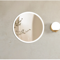 Bondi Round Led Mirrors With Matte White Framed